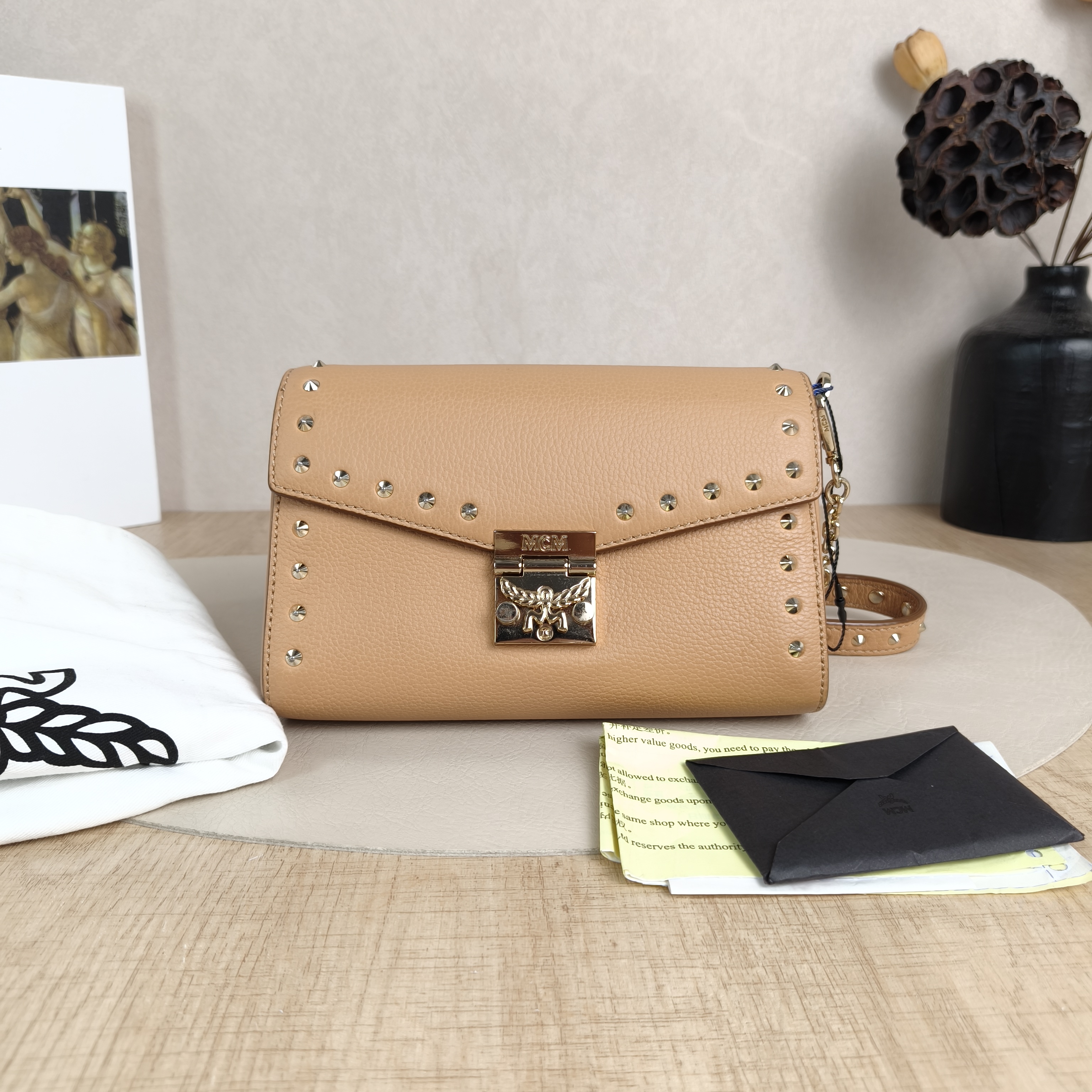 MCM Crossbody Bag Edition Crossbody Bag Taupe Calfskin 18.5 × 5 × 12 cm — cover view 2 of 6