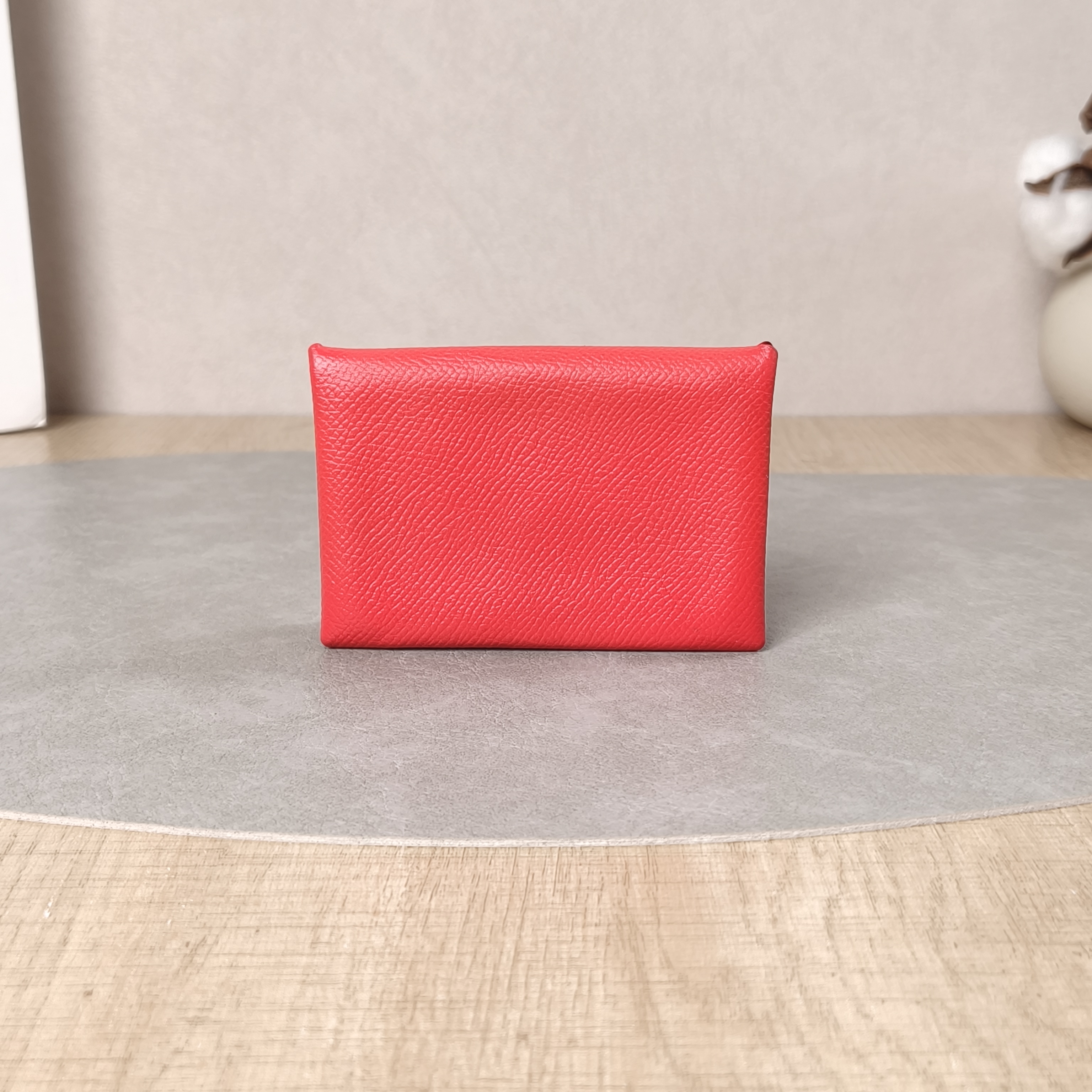 Hermès Wallet Calvi Cardholder Wallet S3 Red Epsom Calfskin One Size10.5 × 1.5 × 7 cm