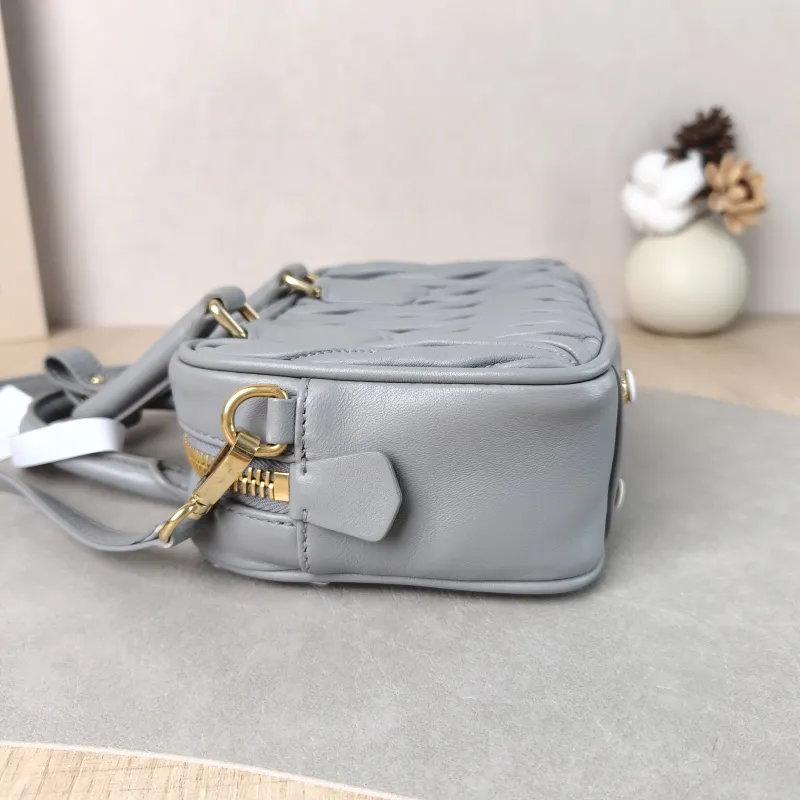 Miumiu Top Handle Bag Arcadie MatelasséCollection Edition Grey Lambskin Small 19 × 6 × 13 cm — detail view 7 of 13