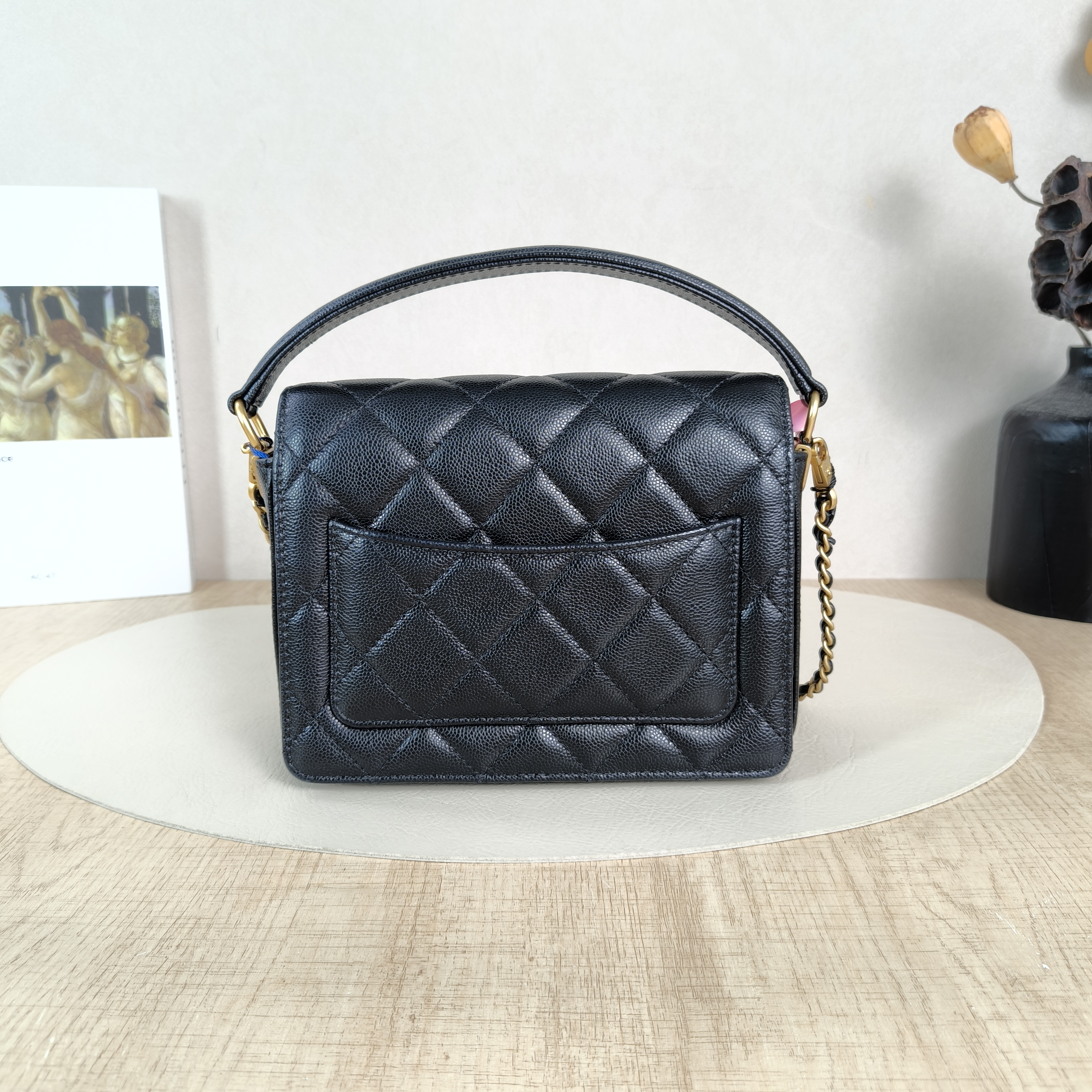Chanel Crossbody Bag24k Black Grained Calfskinmini20 × 5 × 16 cm — cover view 4 of 5