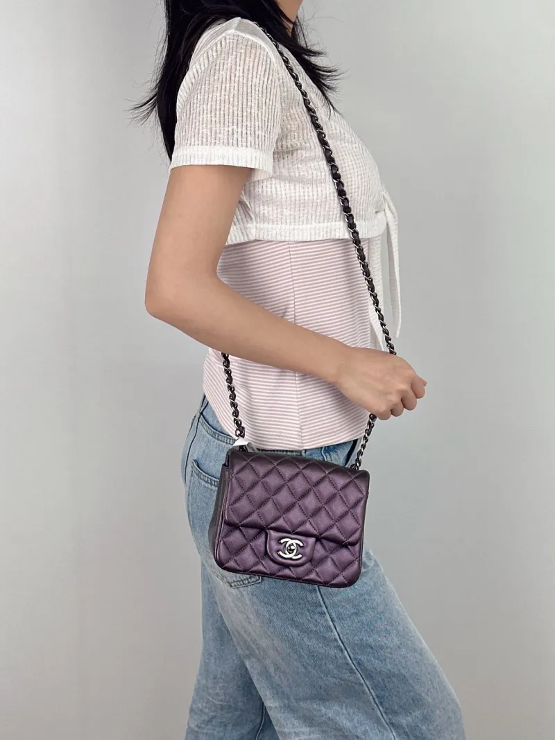 Chanel Crossbody Bag Classic Flap Mini CF Mini Lambskin One Size 17 × 8 × 13.5 cm 24 — on-model view 1 of 2