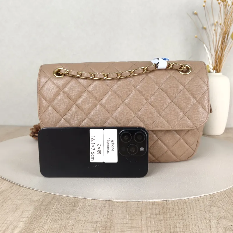 Chanel Crossbody Bagcf Collection Crossbody Bag Taupe Calfskin One Size26 × 6 × 17 cm — cover view 3 of 5