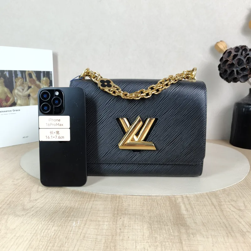 Louis Vuitton Crossbody Bag Twist Black Epi Embossed Calfskin Medium 23 × 9.5 × 17 cm — cover view 5 of 5