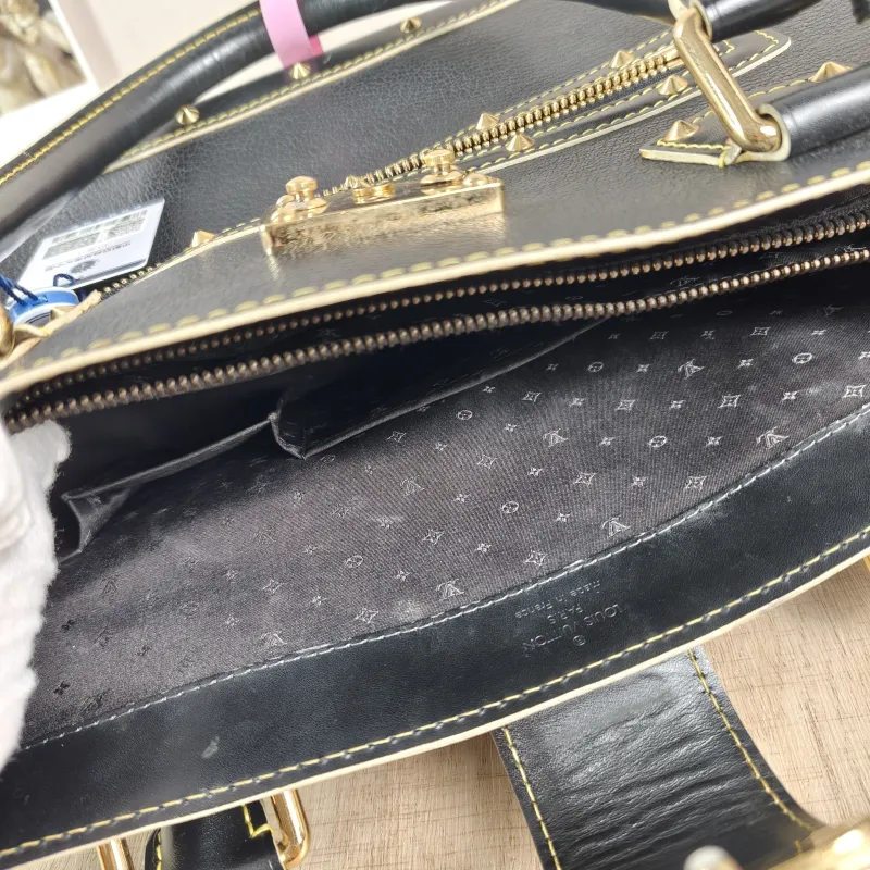 Louis Vuitton Top Handle Bag Suhali Vintage Black Calfskin One Size 36 × 12 × 22 cm — detail view 9 of 12