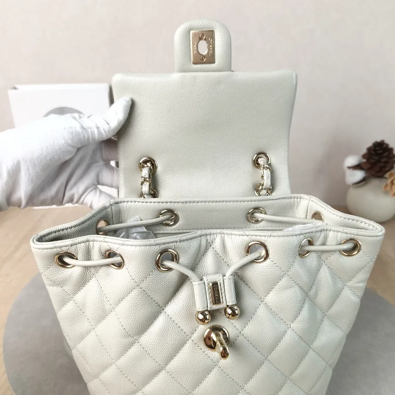 Chanel Backpack23s Backpack Grey Grained Calfskin Small18 × 10 × 23 cm — detail view 12 of 13