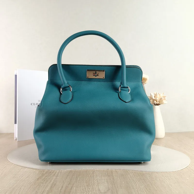 Hermès Top Handle Bag tool box Box Z6 Evercolor Calfskin Medium 26 × 18 × 20 cm R