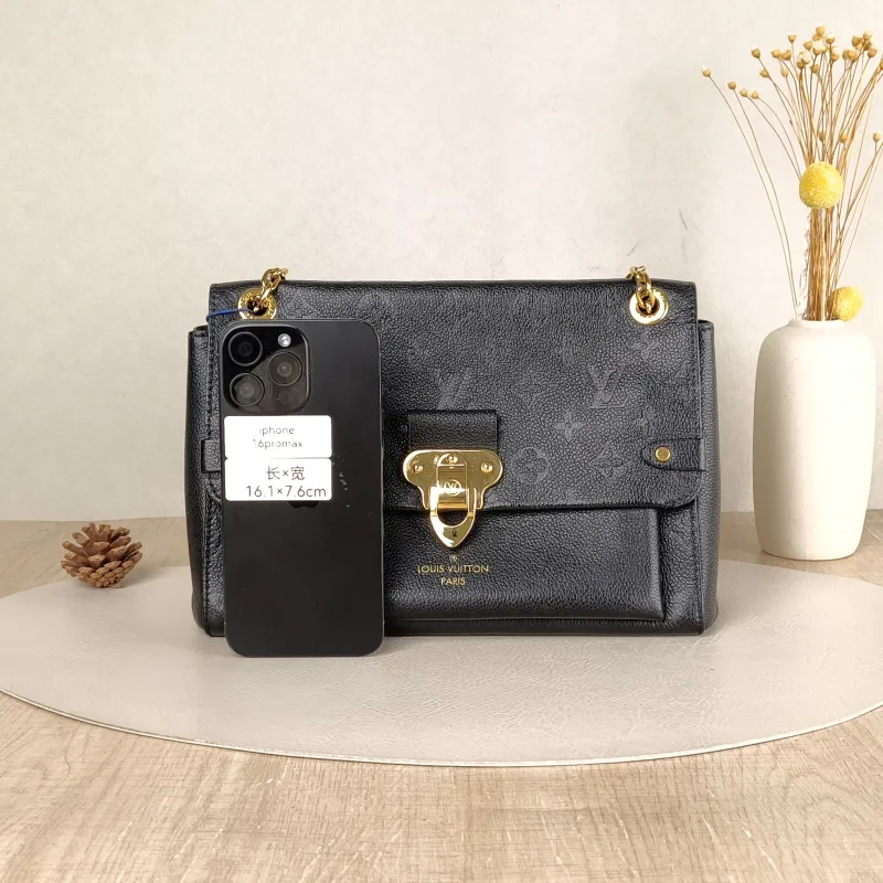 Louis Vuitton Shoulder Bag VAVIN Black Empreinte Embossed Calfskin Small 25 × 9.5 × 17 cm — cover view 2 of 5