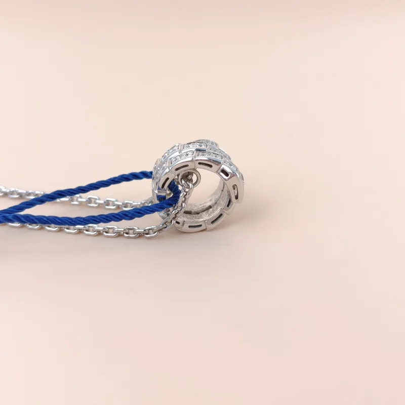 Bvlgari Necklace Serpenti Viper Collection Pavé Diamond Necklace White Gold18KW hite Gold Diamond One Size44cm — cover view 5 of 7