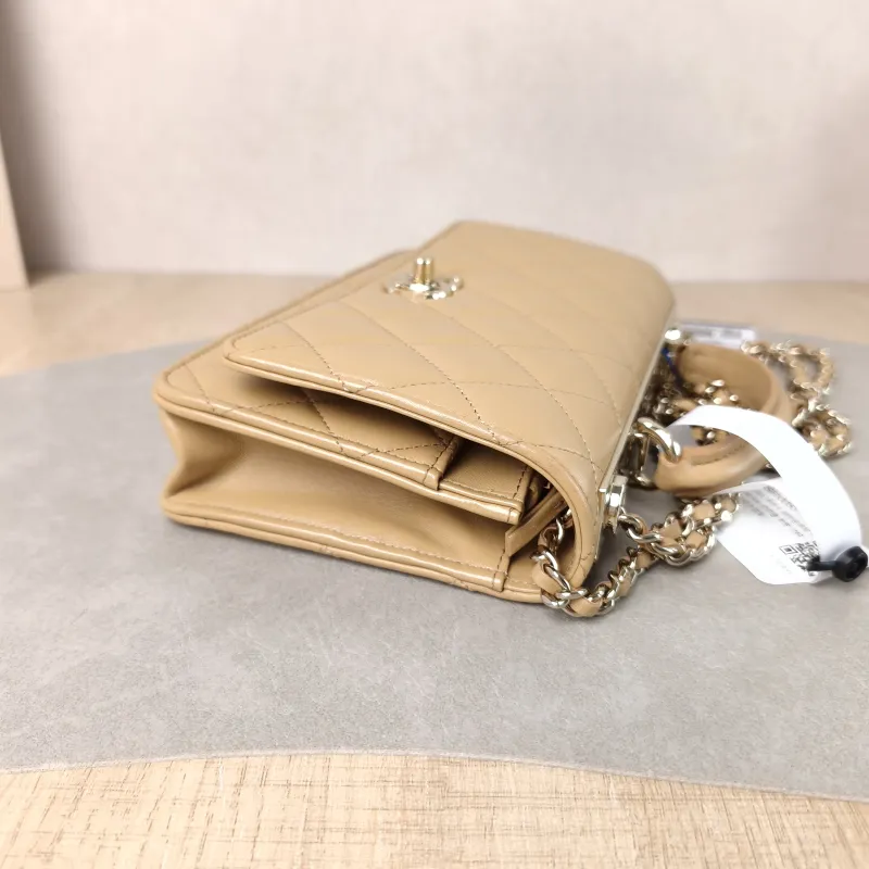 Chanel Crossbody Bag trendy cc woc Taupe Lambskin One Size 19.2 × 3.5 × 12.3 cm — detail view 2 of 13