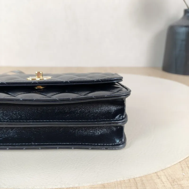 Chanel Crossbody Bag woc Black Waxed Leather One Size19 × 7 × 11 cm — detail view 11 of 12