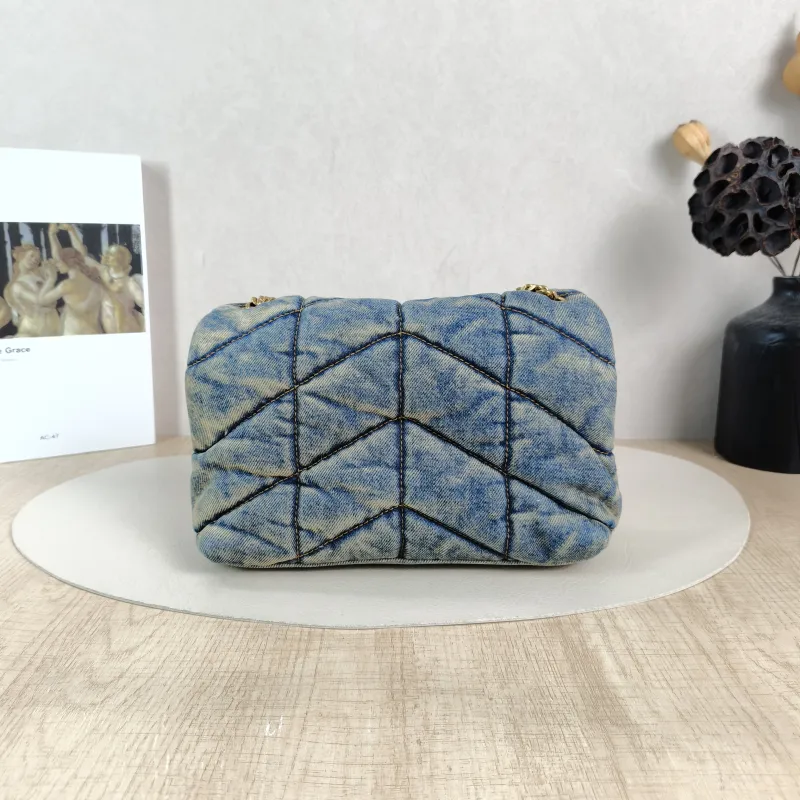 SAINT LAURENT Shoulder Bag LOULOU Blue Mini 20 × 7.5 × 14 cm — cover view 2 of 5