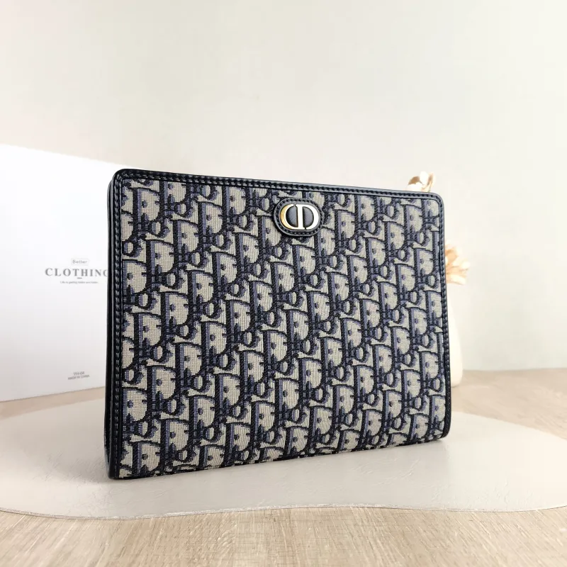 DIOR Clutch 30 Montaigne Dea Clutch Blue Canvas One Size 26 × 7 × 20 cm — cover view 5 of 5