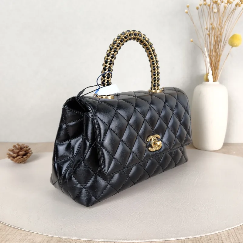 Chanel Crossbody Bag Coco Handle​ Woven Black Calfskin Small24 × 10 × 14 cm — cover view 2 of 5