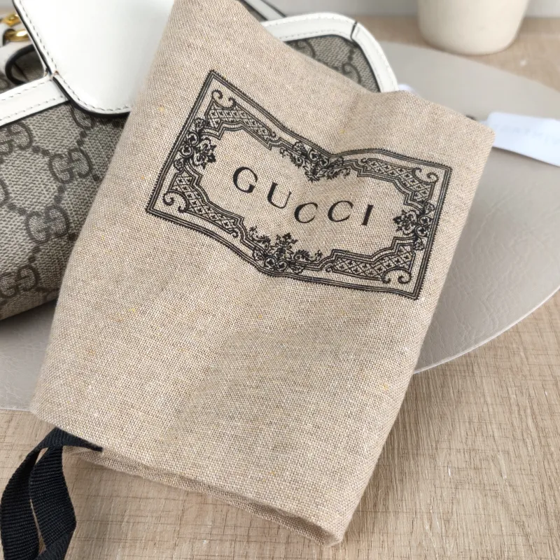 GUCCI Crossbody Bag Horsebit 1955 Horsebit Small White Monogram PVC Small 20.5 × 5 × 14.5 cm — detail view 6 of 13
