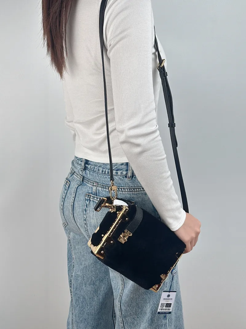 Louis Vuitton Crossbody Bag Side Trunk Box Black Small 19 × 7 × 12.5 cm — on-model view 2 of 3