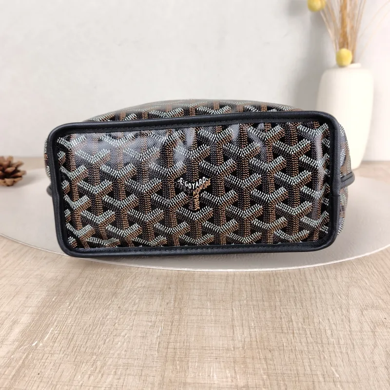 GOYARD Top Handle Bag ANJOU Shopping Tote Black ine Canvas Mini 19.5 × 9 × 19.5 cm — cover view 3 of 5