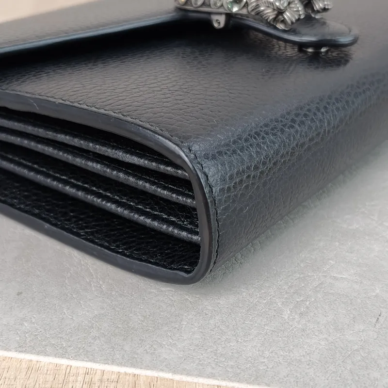 GUCCI Crossbody Bag Dionysus Collection Wallet woc Black Calfskin Mini 20 × 5 × 13 cm — detail view 4 of 13
