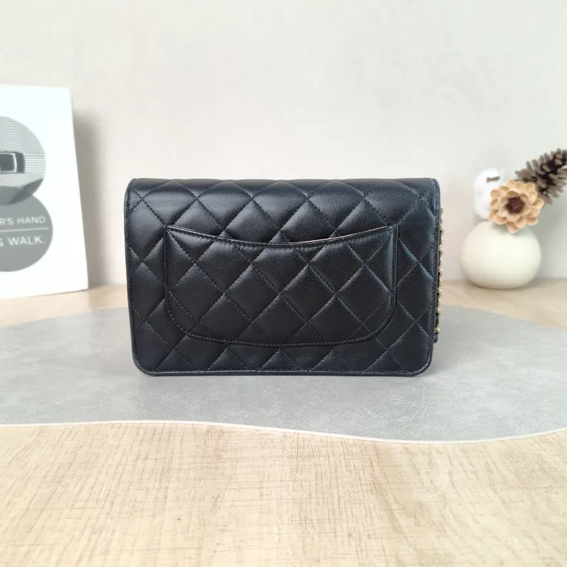 Chanel Crossbody Bag Classic Flap WOC CF WOCWOC Bag Black Pink Lambskin One Size 19 × 4 × 12.5 cm — cover view 3 of 6