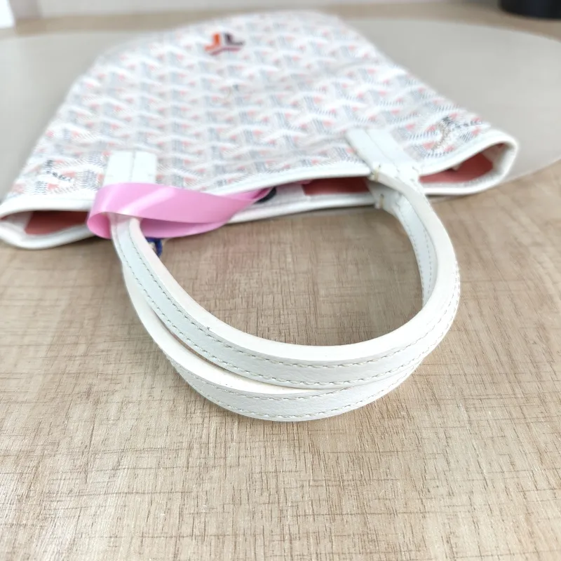GOYARD Crossbody Bag poitiers y Tote Bag White PVC Small 21 × 1 × 24 cm — detail view 10 of 13