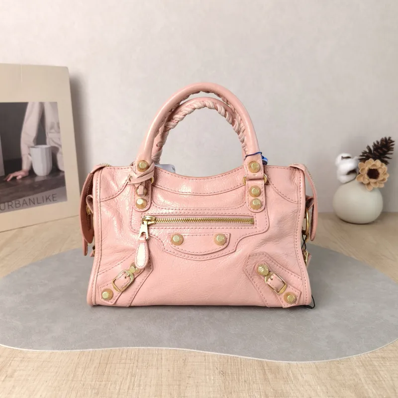 BALENCIAGA Crossbody Bag neo cagole Pink Lambskin Small 24 × 5 × 15 cm