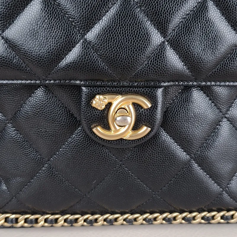 Chanel Backpackado Backpack Black Grained Calfskin One Size20 × 8 × 22 cm — detail view 9 of 13
