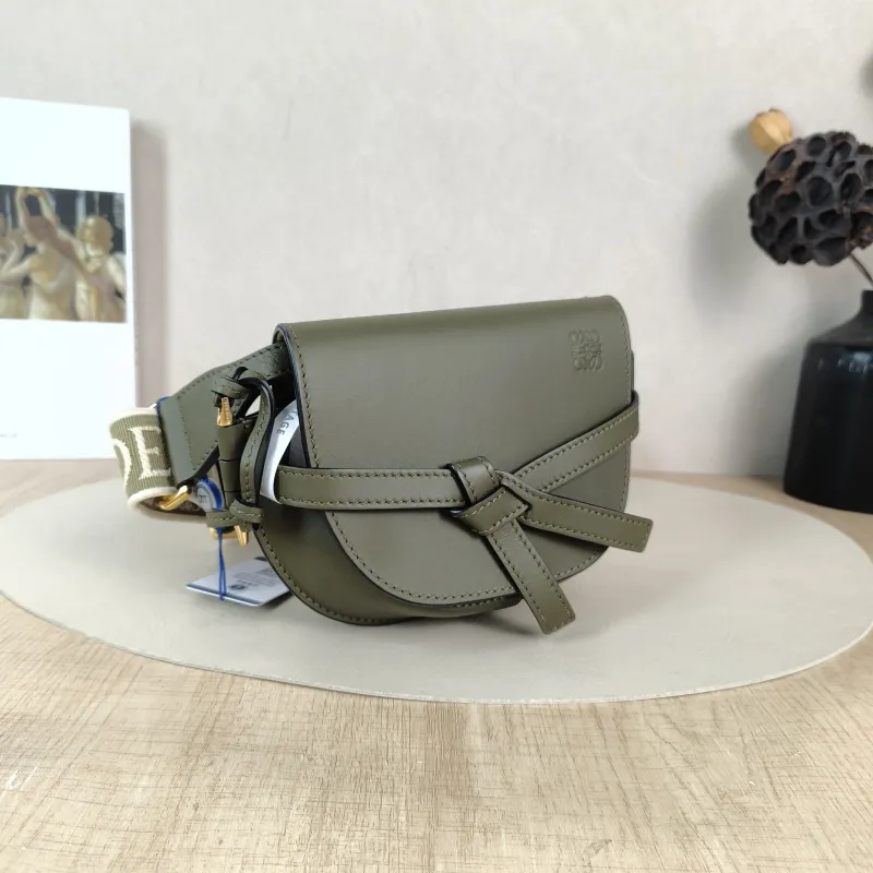 LOEWE Crossbody Bag Gate Dual Green Calfskin Mini 21 × 9.5 × 12.5 cm — cover view 4 of 5