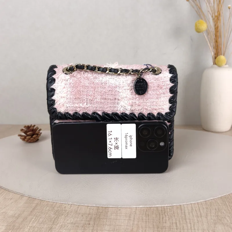 Chanel Crossbody Bag 22c Woven Pink One Size 19 × 5 × 15 cm — cover view 4 of 5