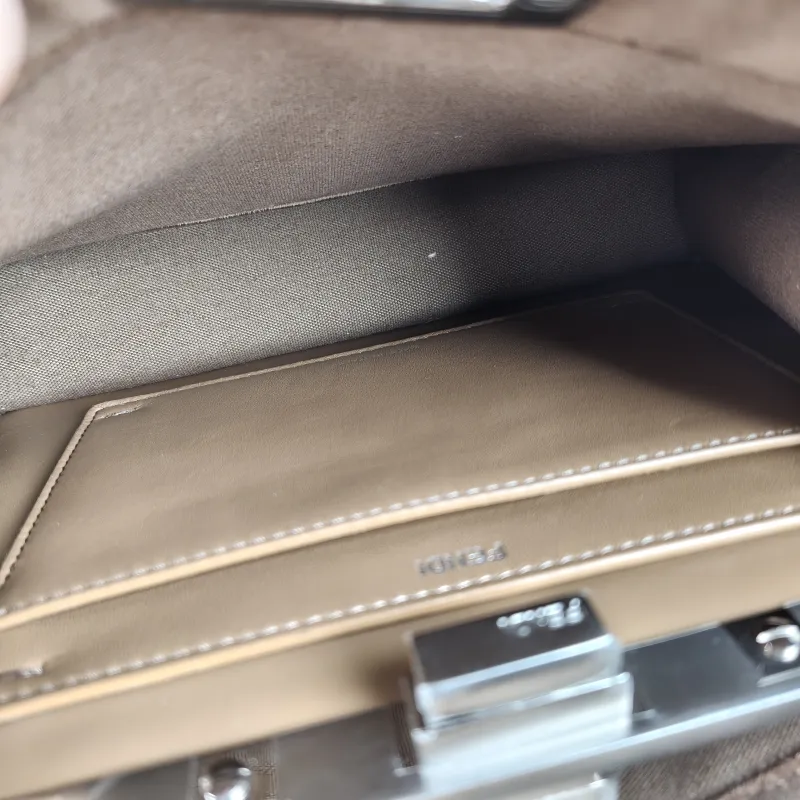 FENDI Crossbody Bag Peekaboo IS ee US mall Brown Velvet Small 27 × 11 × 21 cm — detail view 8 of 9