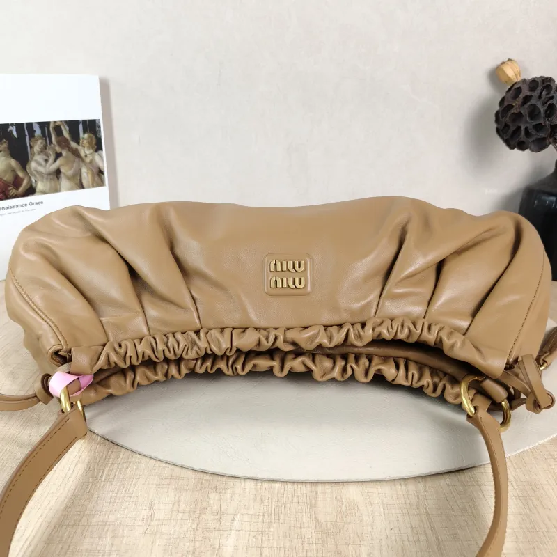 Miumiu Shoulder Bag Joie Shoulder Bag Caramel Lambskin One Size 52 × 10 × 23 cm — detail view 7 of 10
