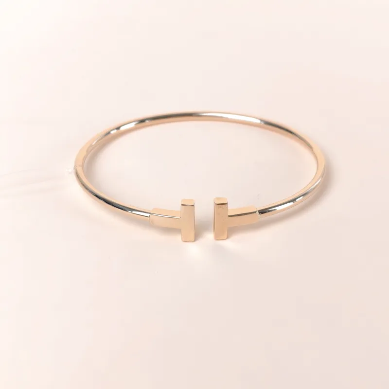 Tiffany&Co. Bangle T Collection T Rose Gold 18KR ose Gold One Size 16.4cm