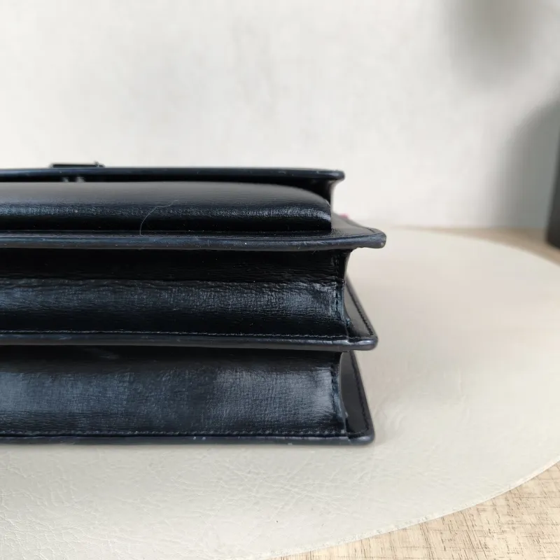 SAINT LAURENT Crossbody Bag SUNSET Black Calfskin Medium22 × 6.5 × 16 cm — detail view 8 of 13