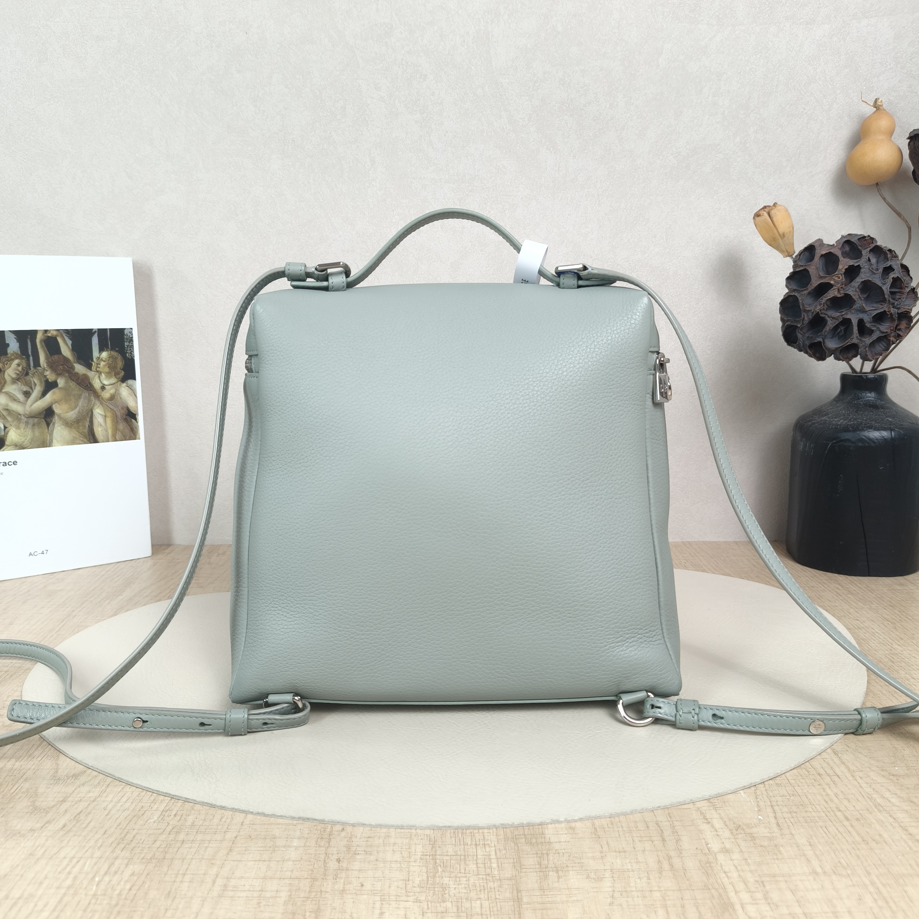 Loro Piana Backpack Backpack Blue Calfskin One Size23 × 8 × 23 cm — cover view 4 of 5