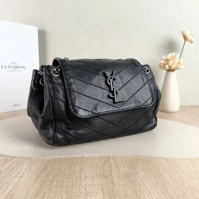 SAINT LAURENT Crossbody Bag NOLITA Black Lambskin Small 22 × 13 × 17.5 cm — cover view 4 of 5