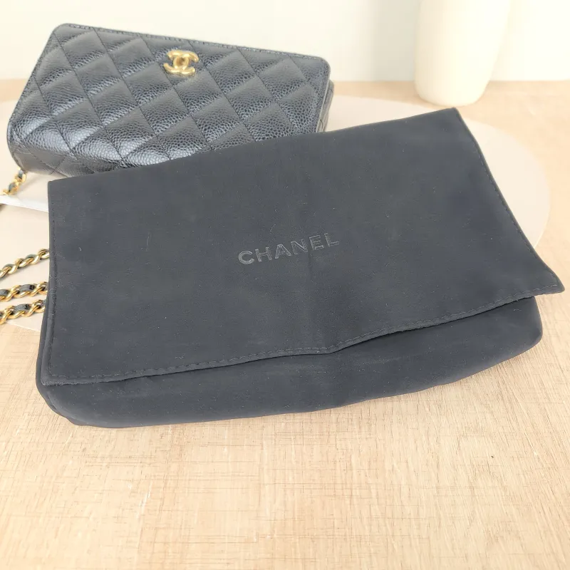 Chanel Crossbody Bag Classic Flap WOC CF WOCWOC Bag Black Grained Calfskin Mini 19.2 × 3.5 × 12.3 cm — detail view 6 of 13