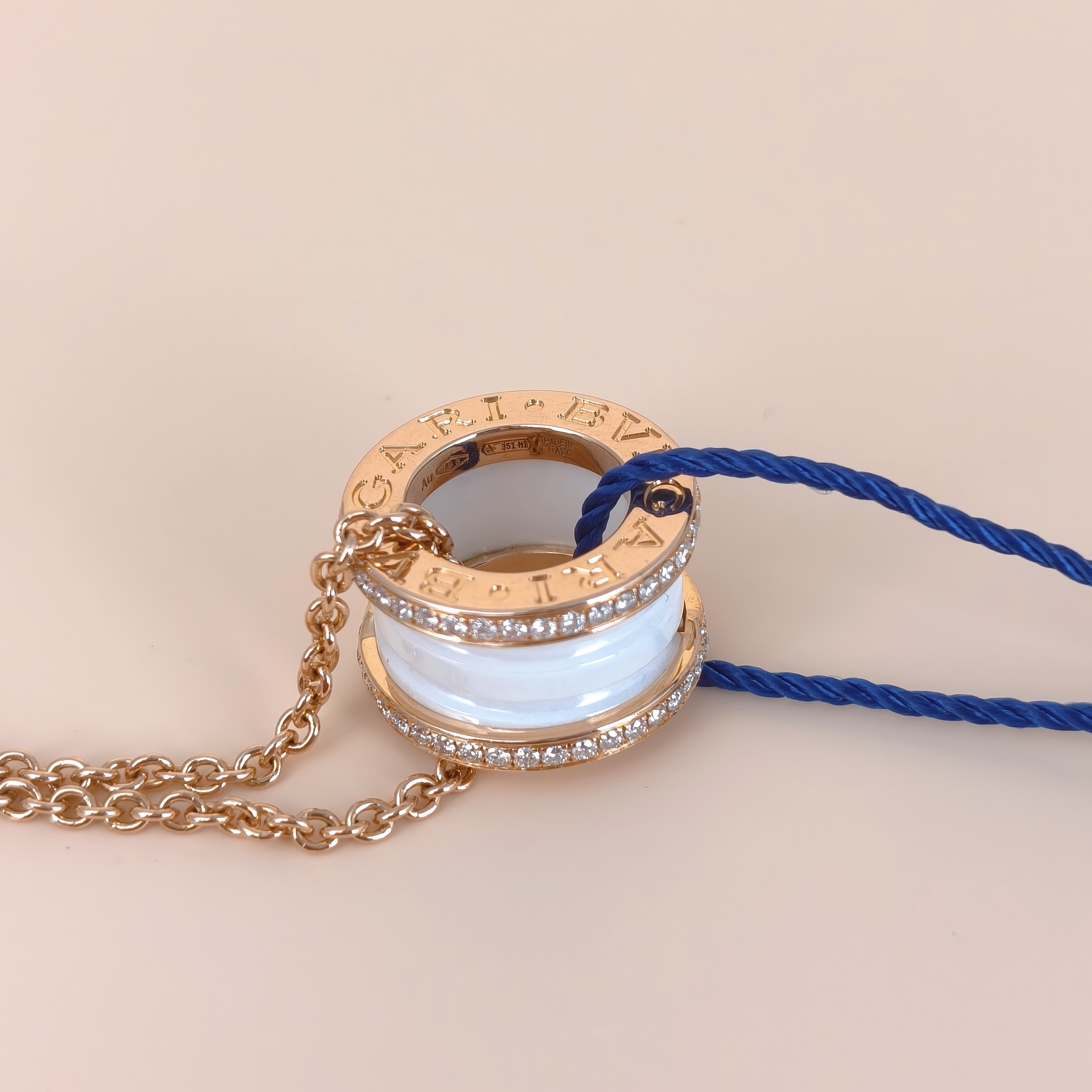 Bvlgari Necklace B.ZERO1Collection White Pavé Diamond Rose Gold Rose Gold Diamond18KR ose Gold One Size46cm — cover view 3 of 9