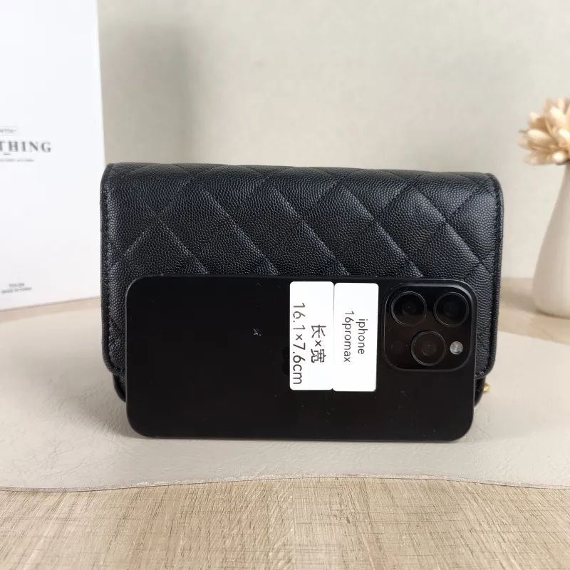 Chanel Crossbody Bag CF WOC Black Grained Calfskin One Size19.2 × 3.5 × 12.3 cm — cover view 6 of 6