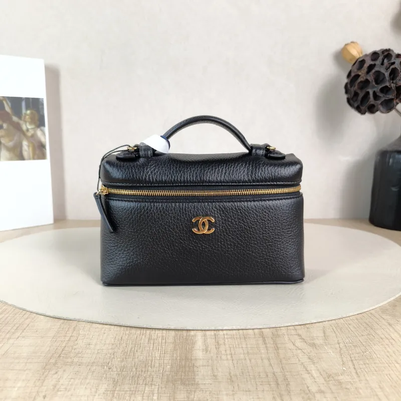 Chanel Crossbody Bag lp Box Bag Top Handle Crossbody Bag Black Calfskin One Size 19 × 5 × 12 cm
