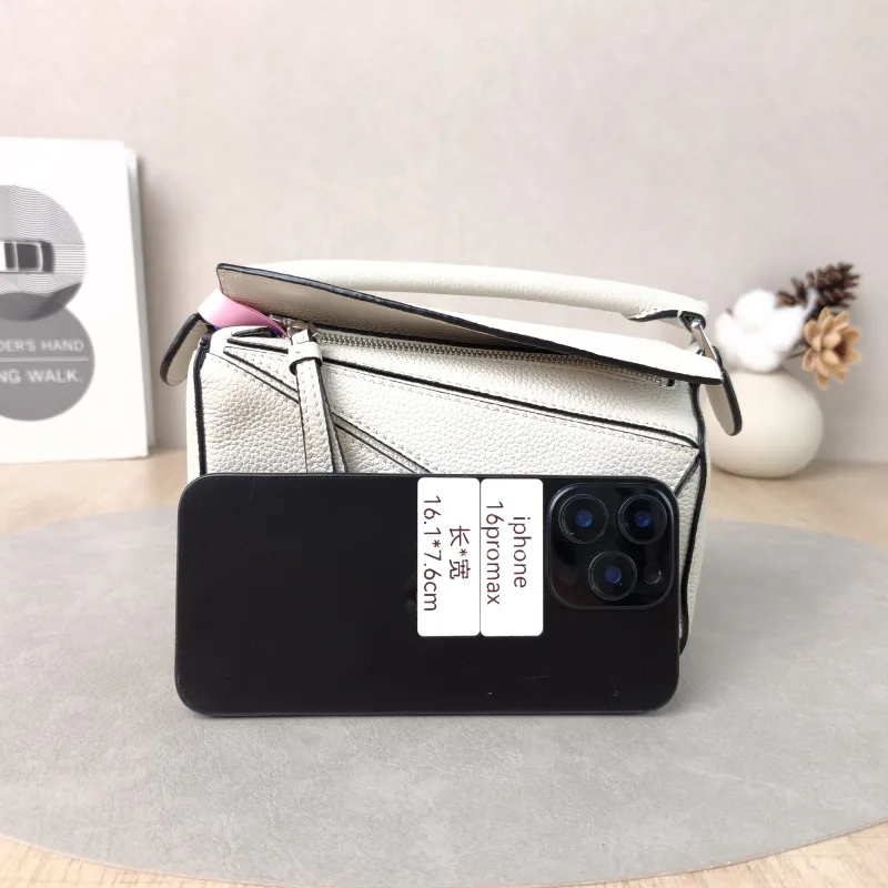 LOEWE Crossbody Bag Puzzle White Calfskin Mini 18 × 8 × 12.5 cm — cover view 2 of 5