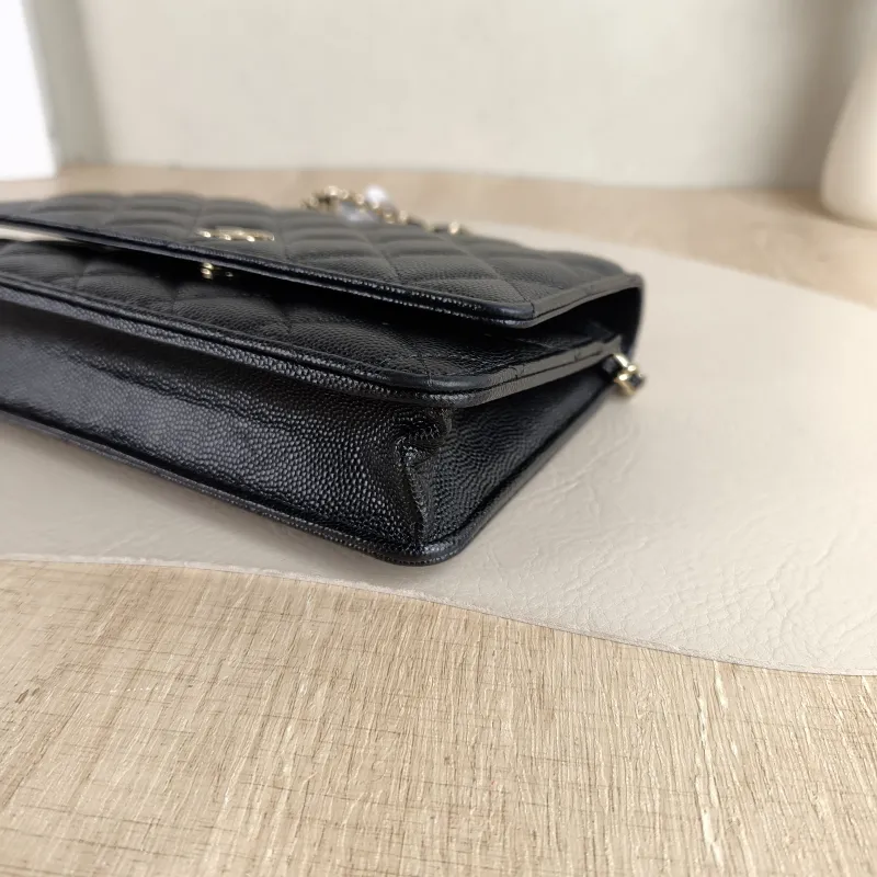 Chanel Crossbody Bag CF WOCWOC Bag coco Black Grained Calfskin Mini 19.2 × 3.5 × 12.3 cm — detail view 5 of 13