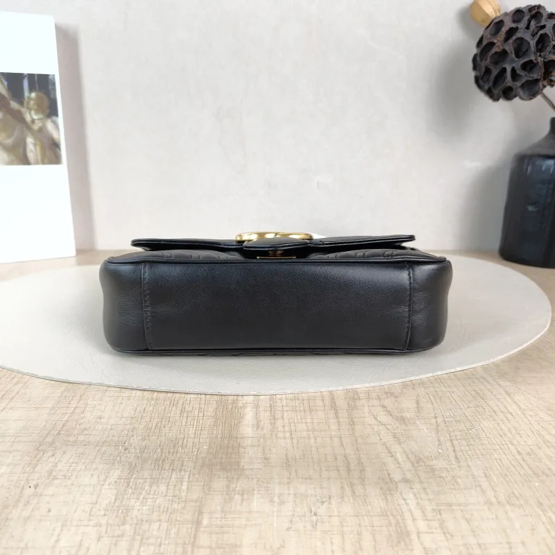 GUCCI Crossbody Bag GG Marmont Small Marmont 22 Black CC alfskin Small 22 × 6 × 13 cm — cover view 3 of 5