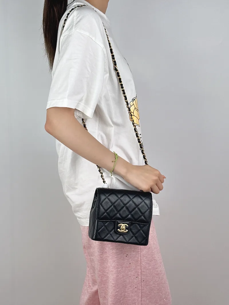 Chanel Crossbody Bag Edition Black Calfskinmini16 × 7 × 15 cm — on-model view 2 of 2