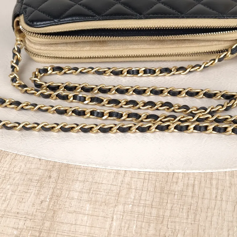Chanel Crossbody Bag shopping bag Black · Beige Suede Mini 18 × 4 × 10 cm — detail view 9 of 14