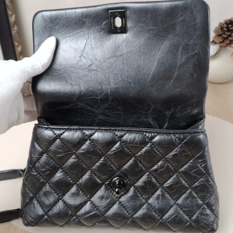 Chanel Top Handle Bag Coco Handle​ Grey Calfskin Small24 × 10 × 14 cm — detail view 14 of 14