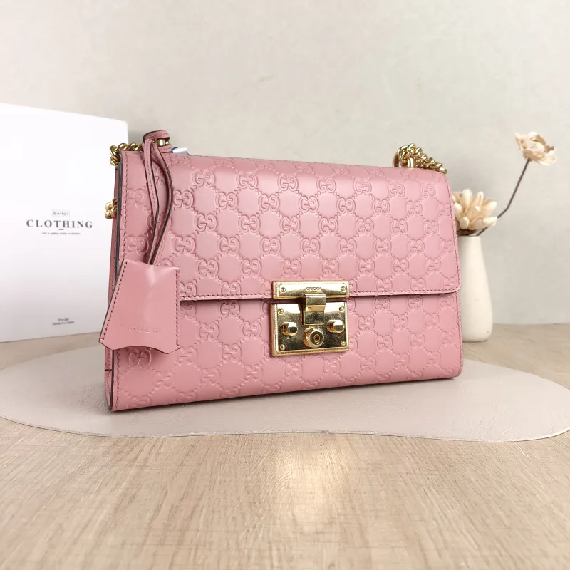 GUCCI Crossbody Bag Padlock Pink Calfskin Medium30 × 10 × 19 cm — cover view 3 of 5