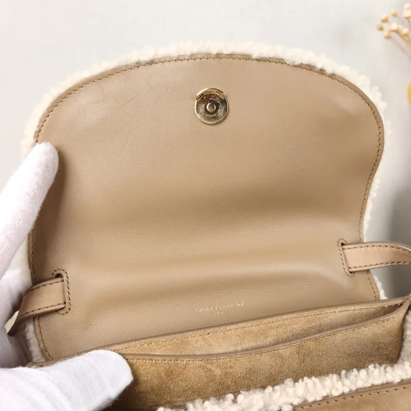 SAINT LAURENT Shoulder Bag Kaia Brown Suede · 17 × 6 × 16 cm — detail view 1 of 11