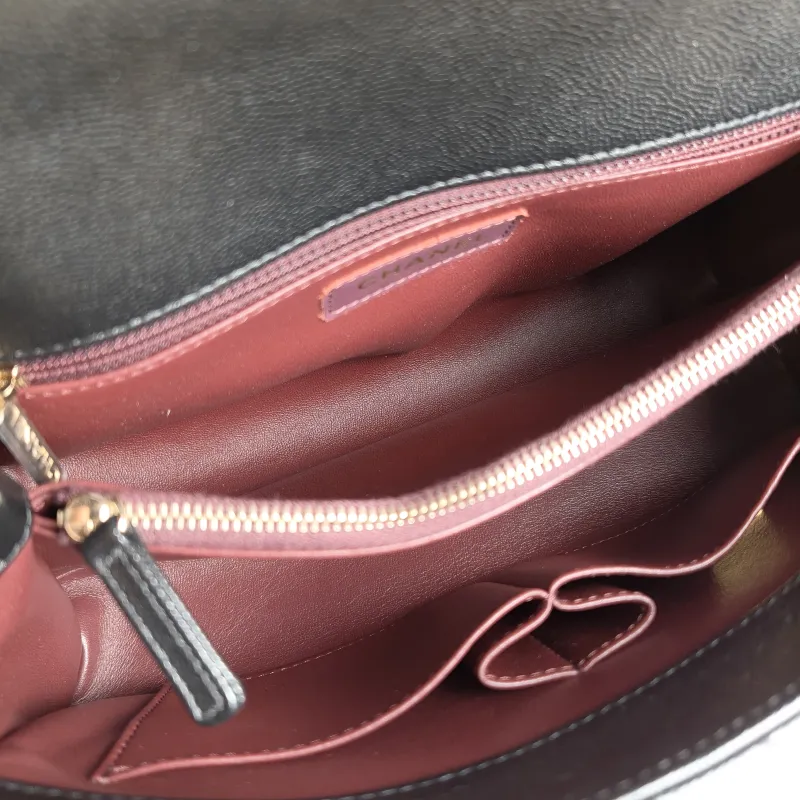 Chanel Top Handle Bag Coco Handle​ Black Grained Calfskin Medium 29 × 12 × 18 cm — detail view 6 of 13