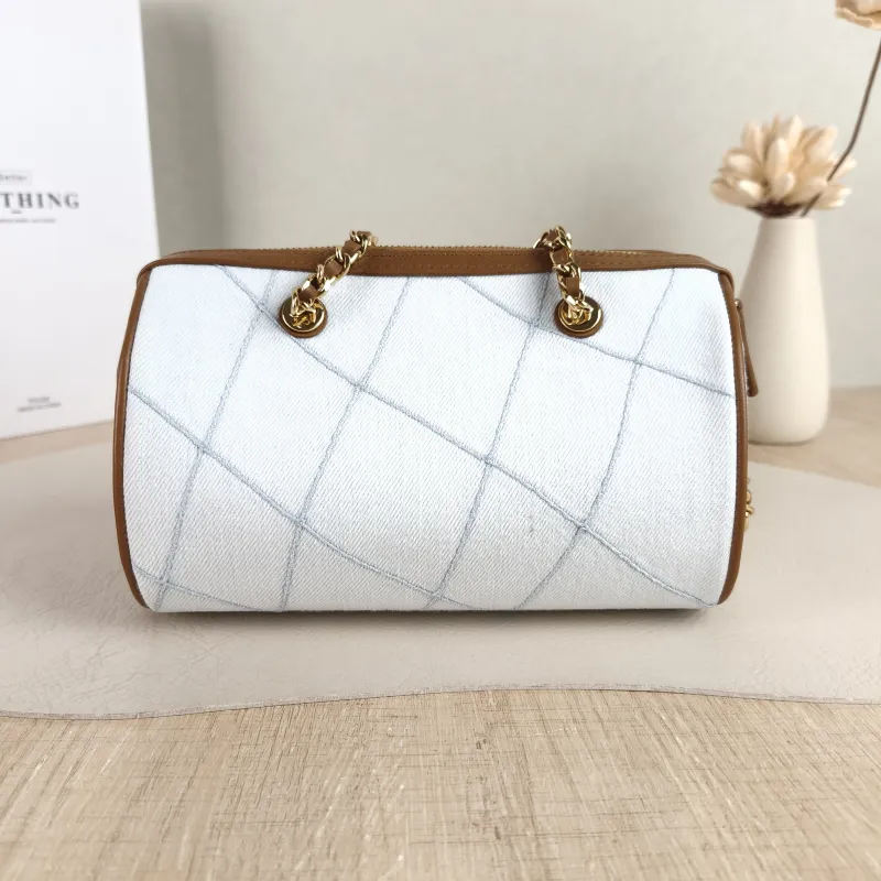 Chanel Crossbody Bag Collection Bowling Bag Blue Brown One Size 18.5 × 11 × 11.5 cm — cover view 5 of 5