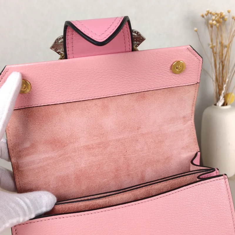 Miumiu Crossbody Bag Miu Lady Chain Bag Pink Calfskin One Size 22 × 10 × 13 cm — detail view 13 of 13