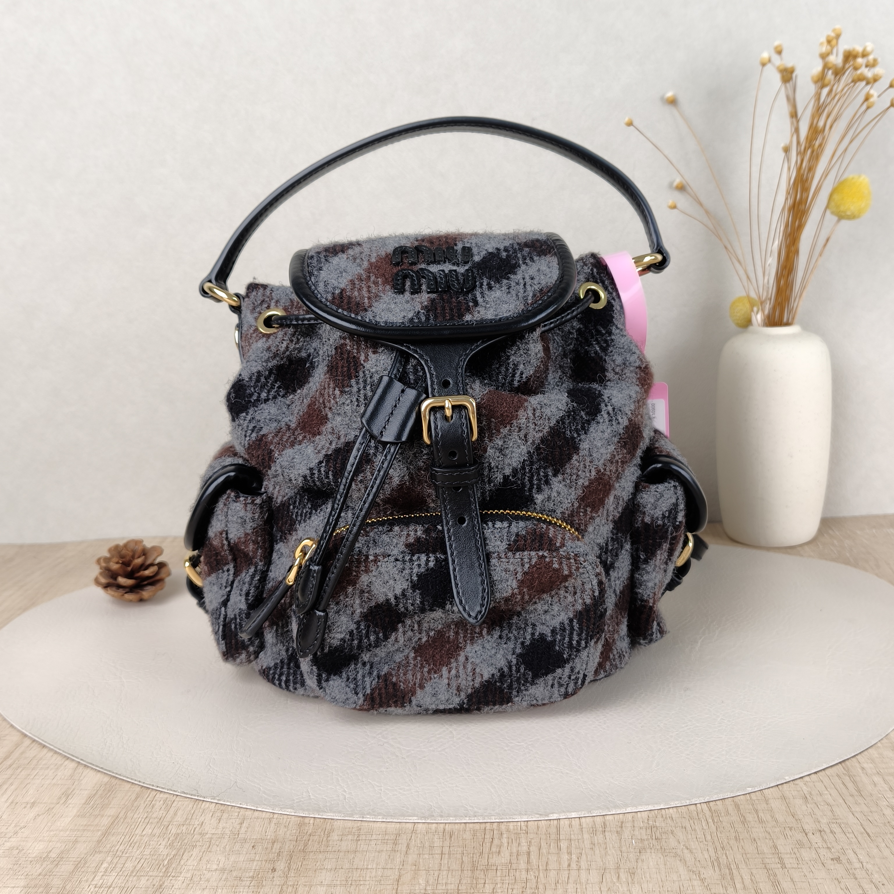 Miumiu Backpack Backpack Colorblock 18 × 12 × 17 cm