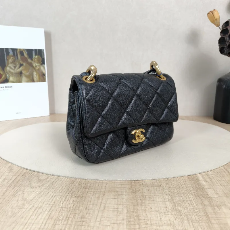 Chanel Shoulder Bag24p Shoulder Bag Black Grained Calfskinmini19 × 5.5 × 14 cm — cover view 3 of 5